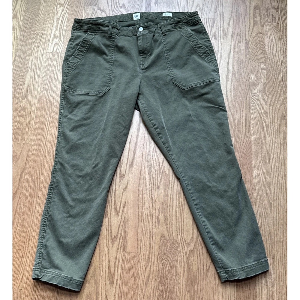 Gap‎ Cargo Pants Women's Size 18 Skinny Ankle Olive Green Earthtone